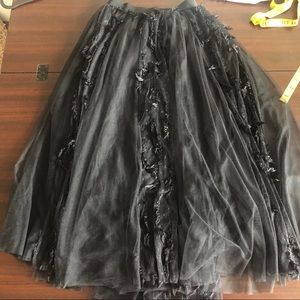 Zara lace maxi skirt in black